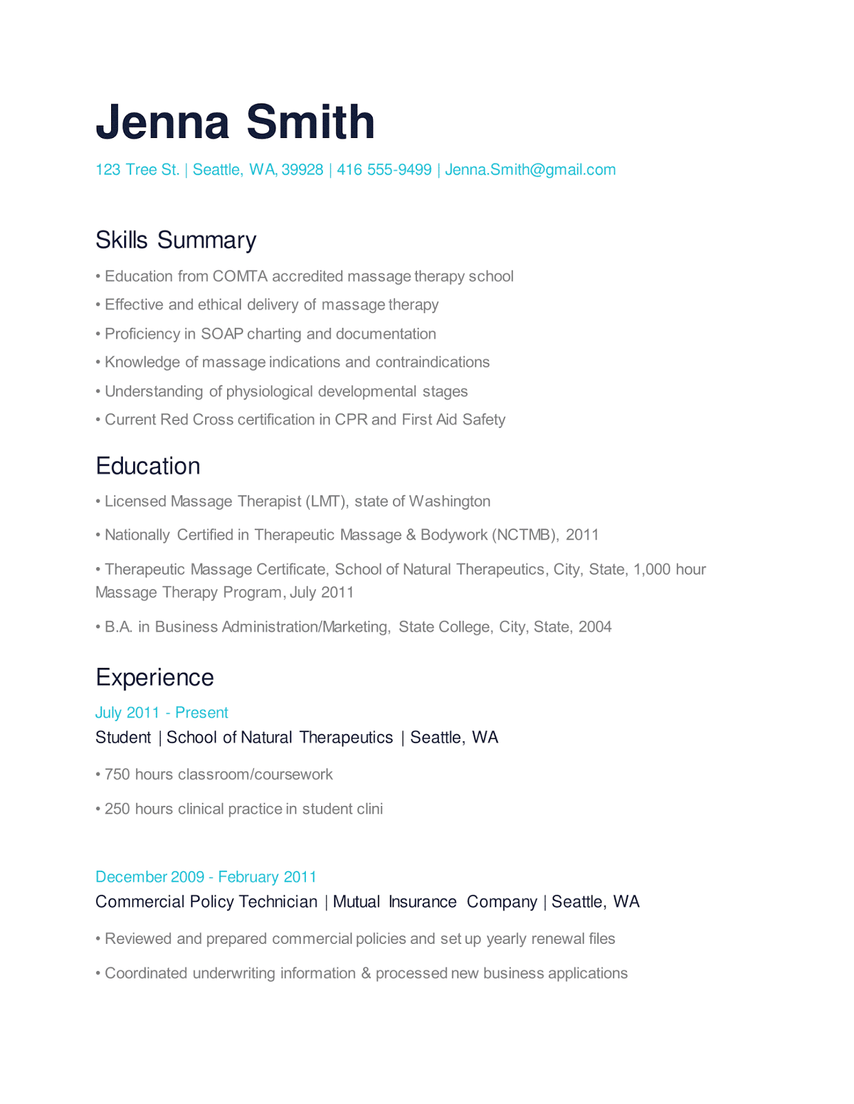 Sample profile resume